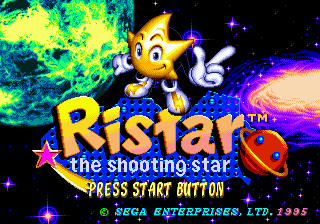Ristar the Shooting Star Title Screen